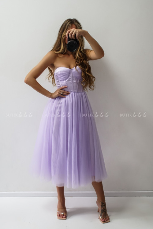 Sukienka liliowa tiulowa Lili