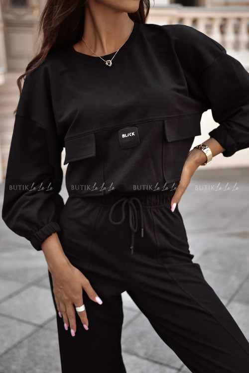 Komplet bawełniany czarny Neron