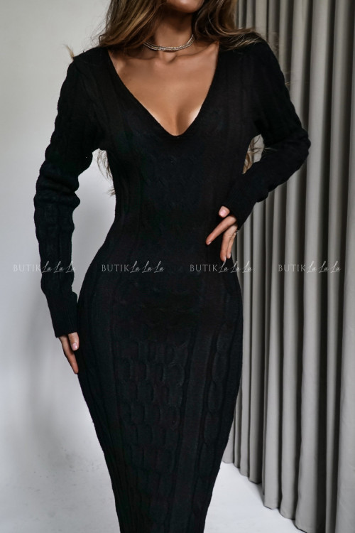Sukienka swetrowa czarna Hailey