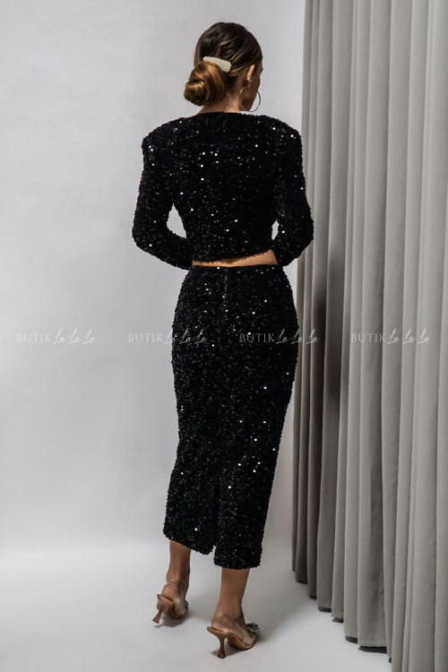 Komplet cekinowy czarny Lamenco 2
