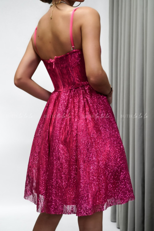 Sukienka różowa brokatowa Sabine 1