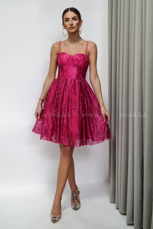 Sukienka różowa brokatowa Sabine 2