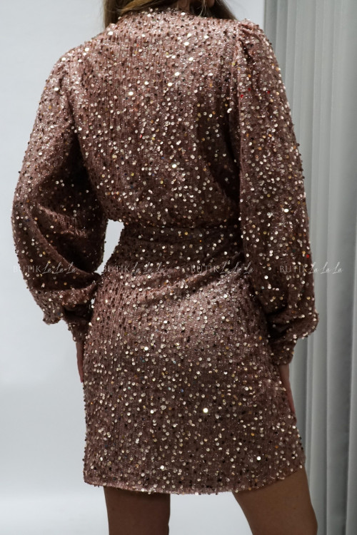 Sukienka cekinowa szampańska Flora 1