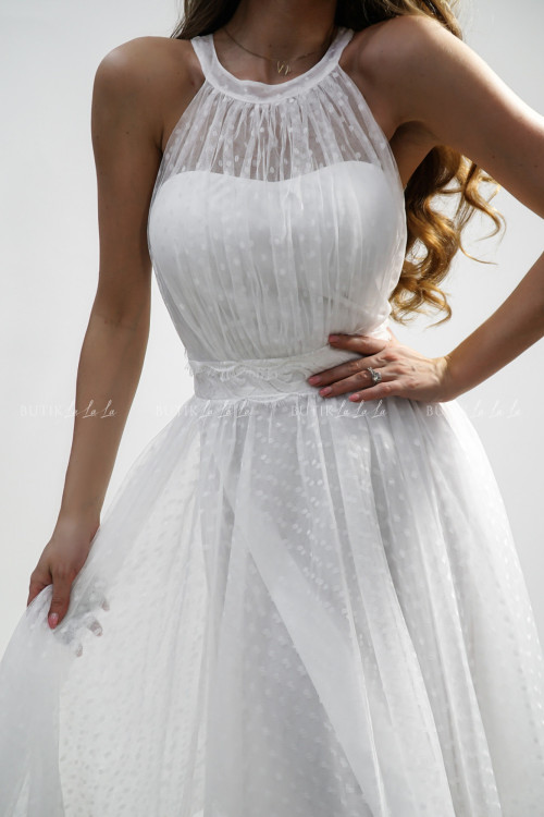 Sukienka mini tiulowa biała Inez