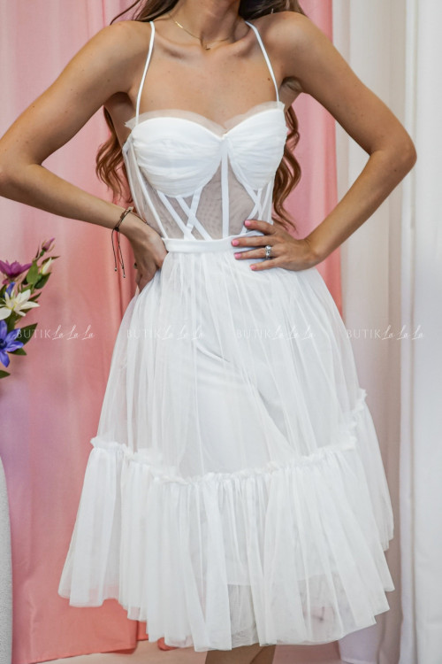 Sukienka tiulowa biała Elerta