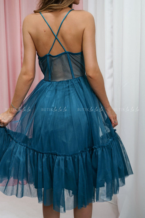 Sukienka tiulowa szmaragdowa Elerta 1