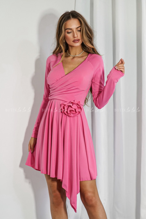 Sukienka różowa z ozdobnym kwiatem Maldives 2