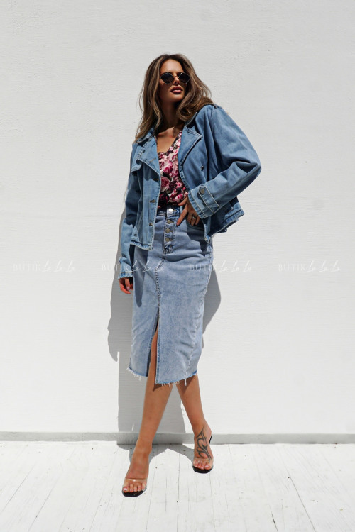 Kurtka jeansowa jasna Perla 1