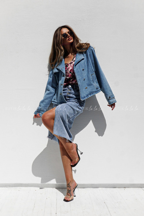 Kurtka jeansowa jasna Perla 2