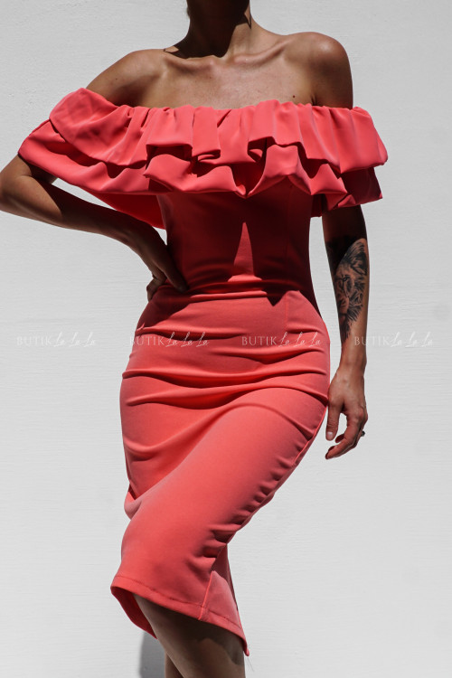 Sukienka mini z falbanami karalowa Danisa