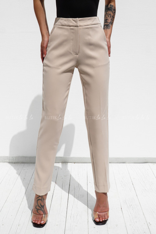 Spodnie materiałowe beżowe Hosos