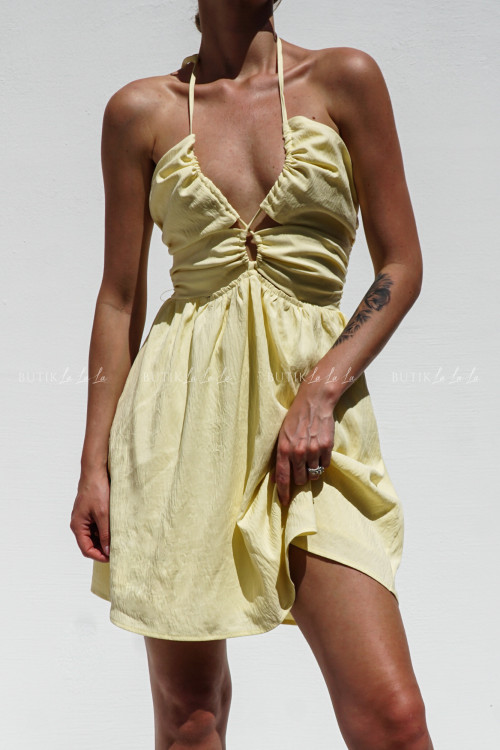 Sukienka z wycięciami żółta Caprisse 1