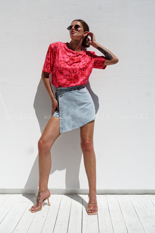 Spódnico spodenki jeansowe jasne Anso 3