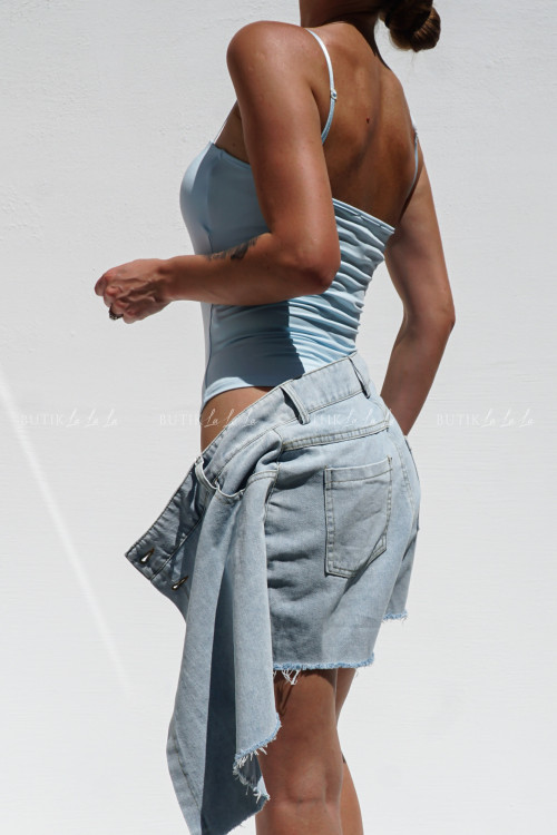 Spódnico spodenki jeansowe jasne Anso 4