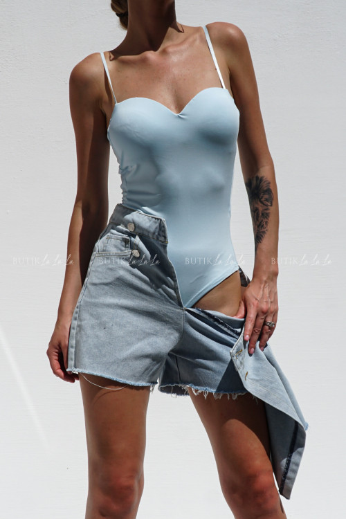 Spódnico spodenki jeansowe jasne Anso 6