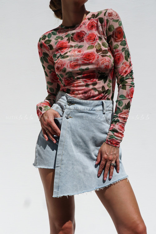 Spódnico spodenki jeansowe jasne Anso 7