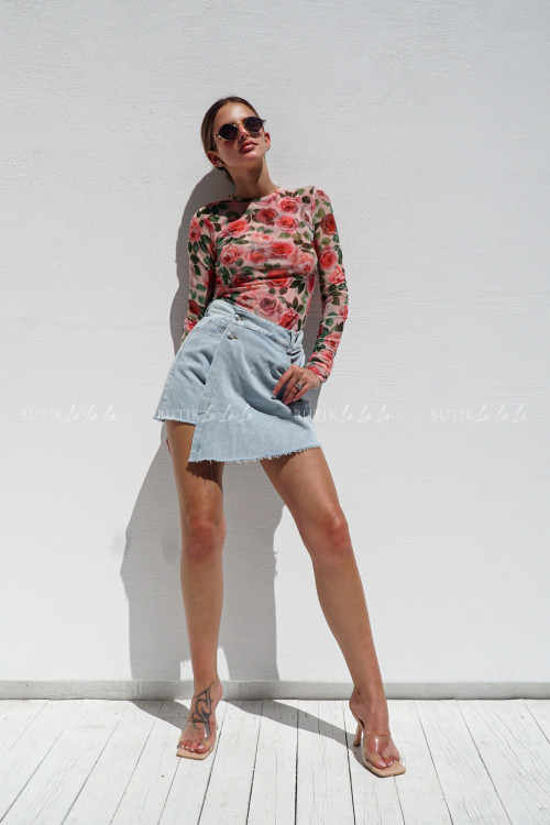 Bluzka z siateczki w kwiatowy print Lamilla 1