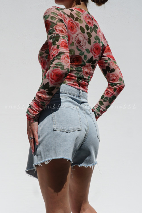 Bluzka z siateczki w kwiatowy print Lamilla 2