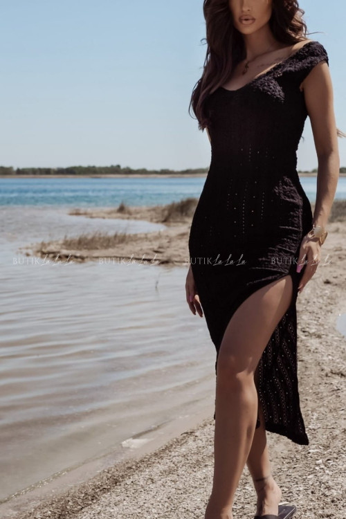 Sukienka kwiatowa czarna Stejla 1