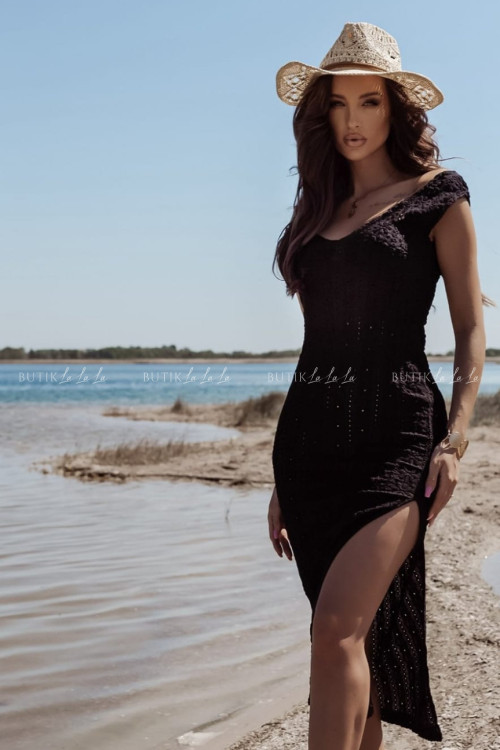 Sukienka kwiatowa czarna Stejla 2