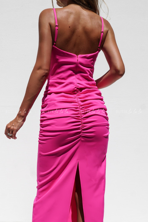 Sukienka midi z kwiatem fuksja Hellen 2