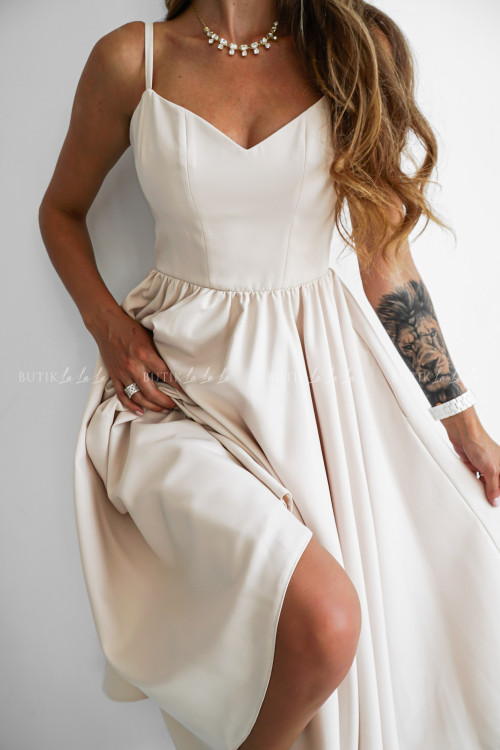 Sukienka midi beżowa Norway