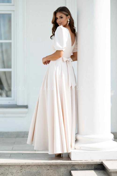 Sukienka maxi kremowa Grande