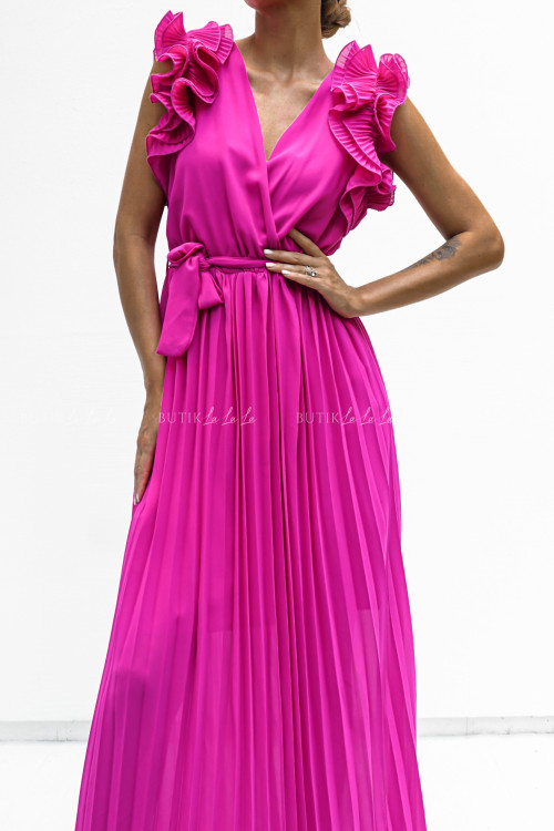 Sukienka z plisowanym dołem fioletowa Feliks