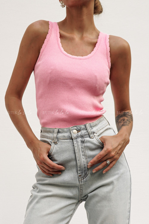 Bluzka prążkowana różowa Morlis