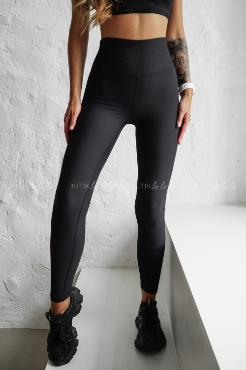 Leginsy prążkowane czarne Rossuel 1