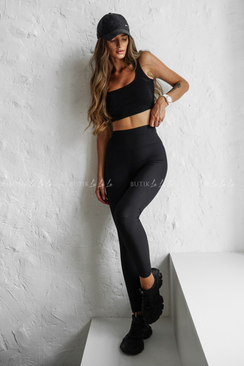 Leginsy prążkowane czarne Rossuel 2