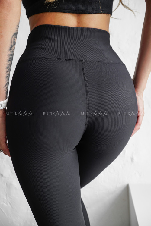 Leginsy prążkowane czarne Rossuel 3
