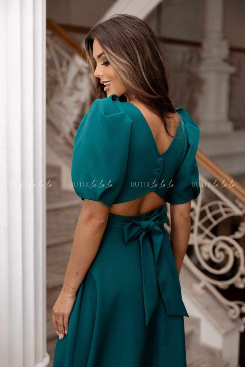 Sukienka midi butelkowa zieleń Ariana