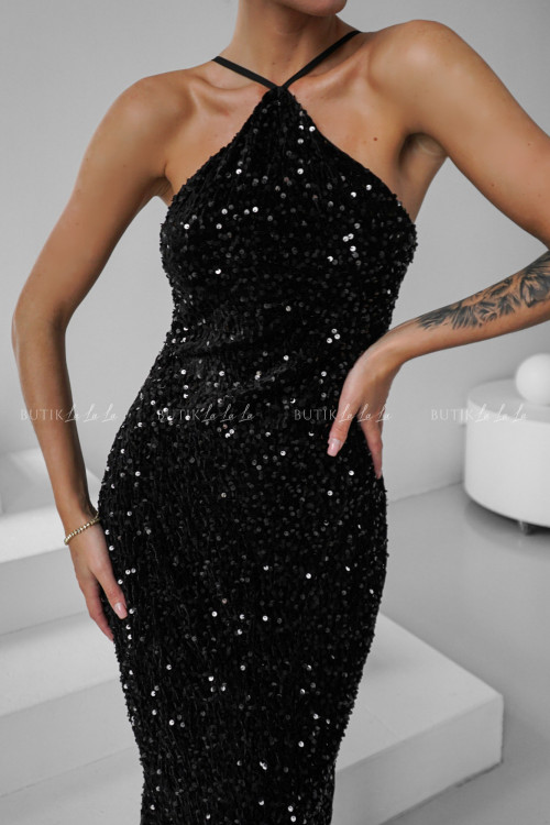 Sukienka cekinowa czarna Zenaida