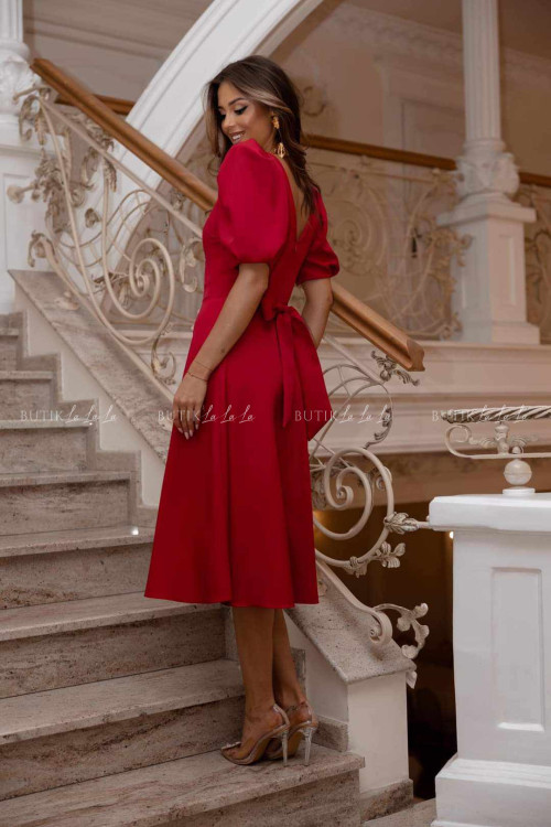 Sukienka midi karmazynowa Grande 2