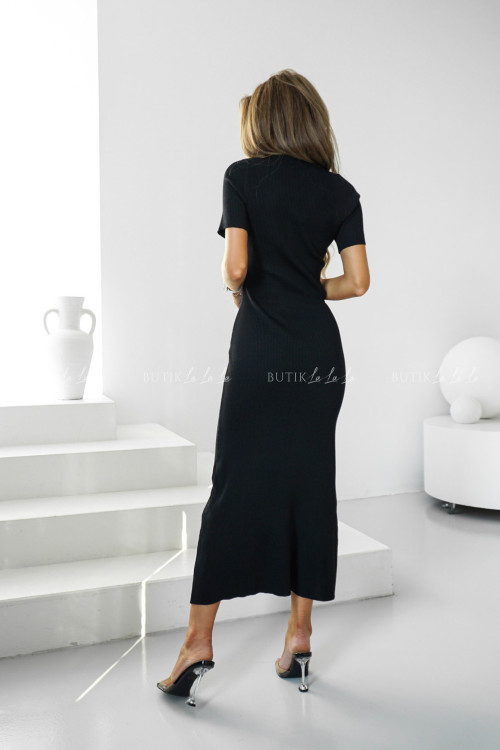 Sukienka prążkowana czarna Derba 2
