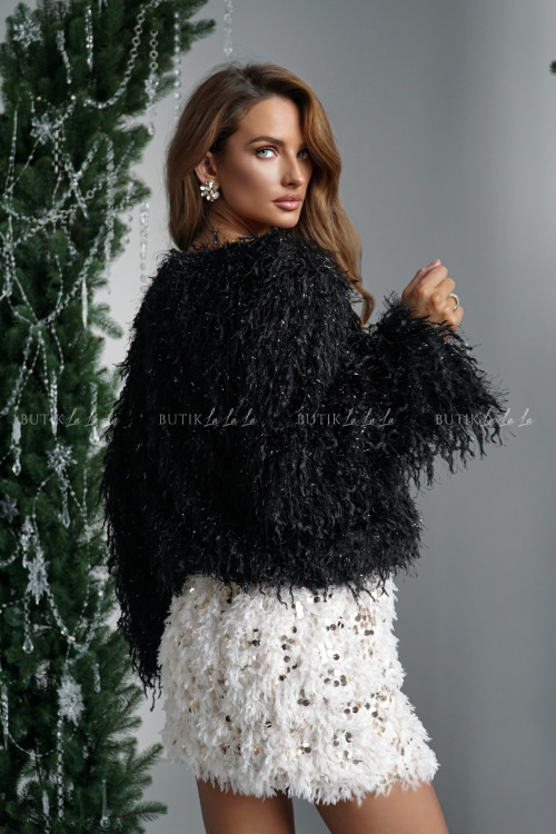 Bluzka z połyskującymi nitkami czarna Caterina 4