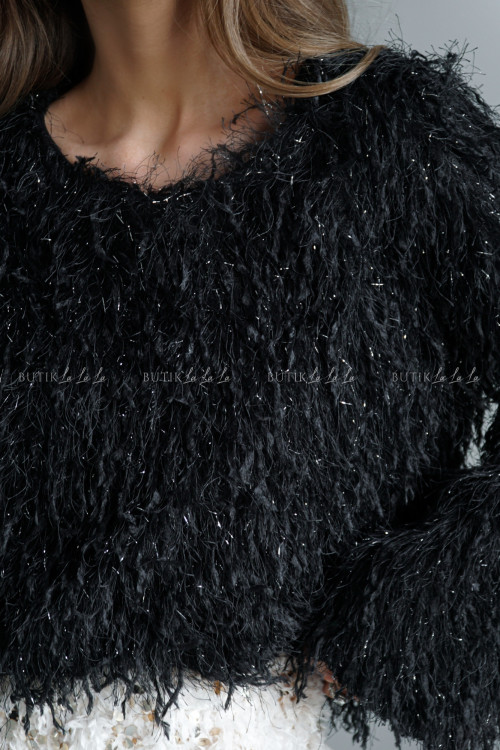 Bluzka z połyskującymi nitkami czarna Caterina 5