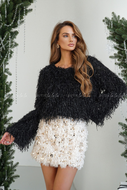 Bluzka z połyskującymi nitkami czarna Caterina 7