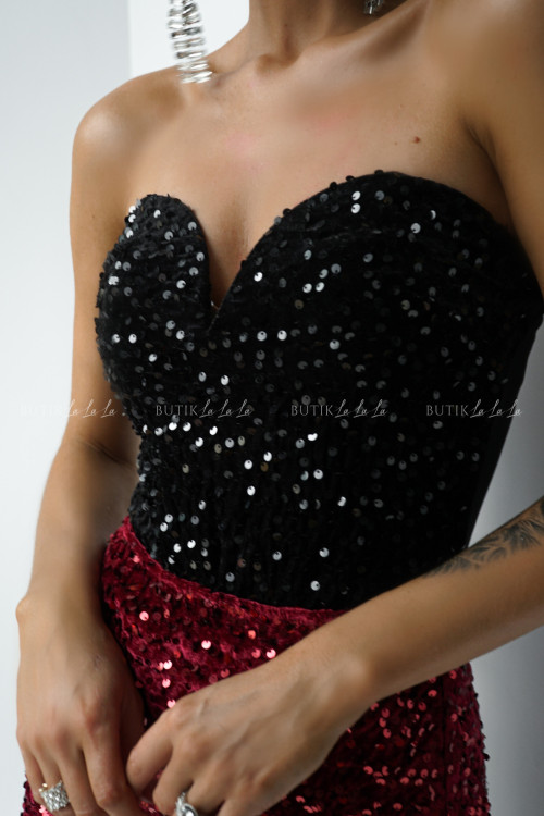 Body cekinowe czarne Castija