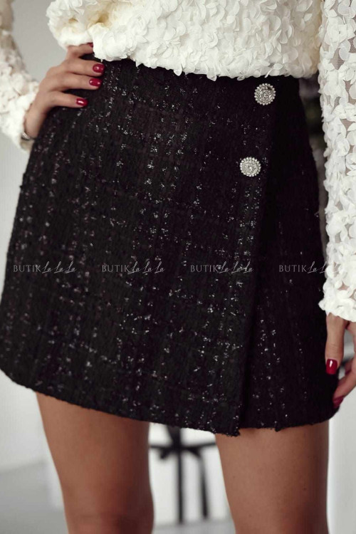 Spódnico spodenki z błyszczącą nitką czarne Emol