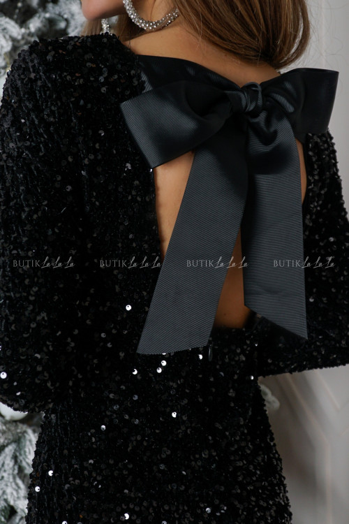 Sukienka z kokardą na plecach czarna Mintia