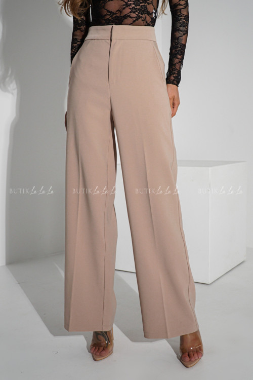 Spodnie z prostą nogawką beżowe Poul