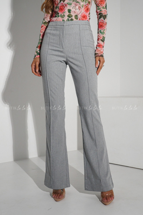 Spodnie z szerszą nogawką szare Gram
