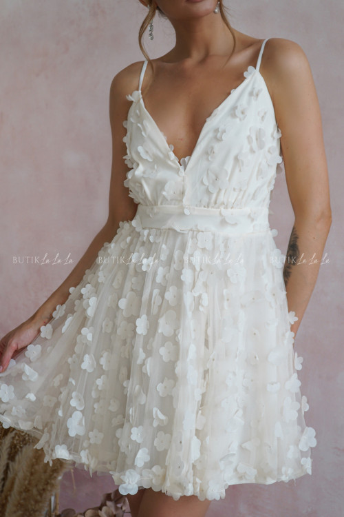 Sukienka kremowa kwiatowa Suzie