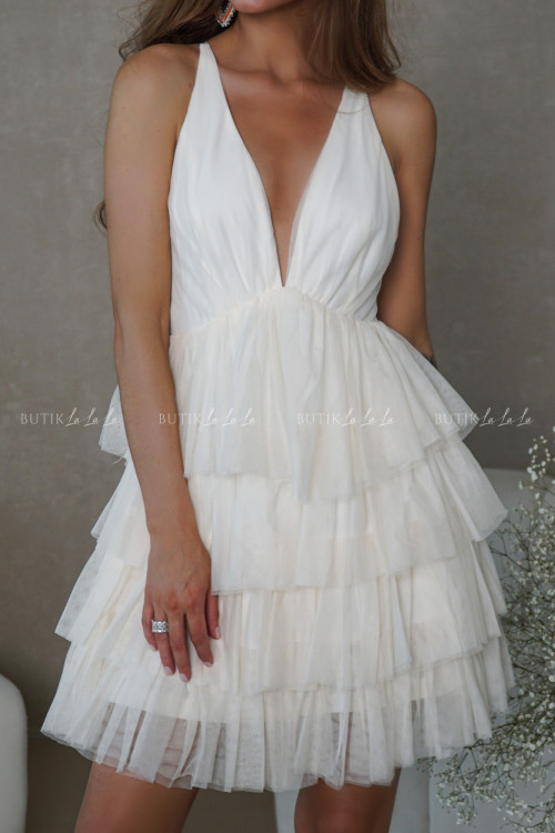 Sukienka tiulowa kremowa Virga