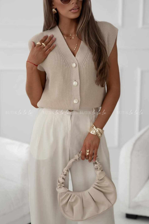 Kamizelka sweterkowa beżowa Sevilla