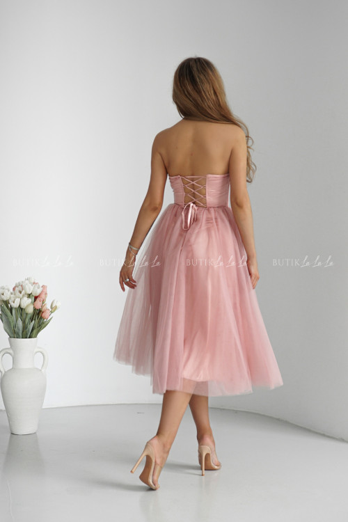 Sukienka pudrowa tiulowa Lili 5