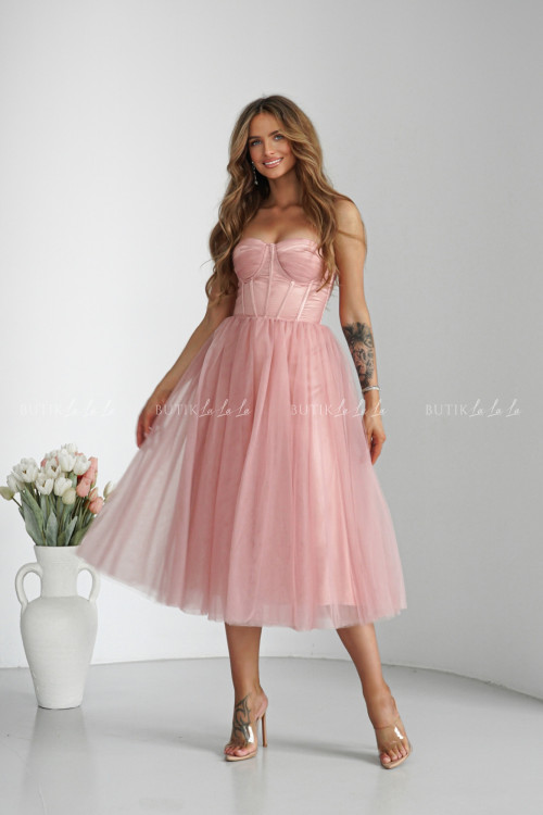 Sukienka pudrowa tiulowa Lili 4