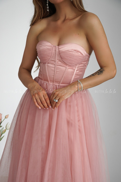 Sukienka pudrowa tiulowa Lili